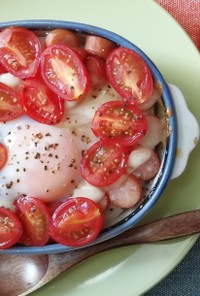 トマトと卵の簡単ドリア