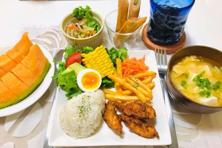 今日のご飯は唐揚げメインの晩ご飯プレート レシピ 作り方 By 体裁よく クックパッド 簡単おいしいみんなのレシピが350万品