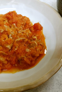 豚肉のトマトおろし&キャベツ豆腐の味噌汁
