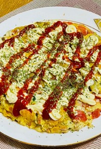 夏野菜のお好み焼き・ズッキーニ＆トマト