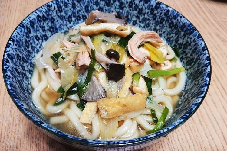 鶏の出汁が美味 ニラと揚げのうどん レシピ 作り方 By 働く闘う スーパー母 クックパッド