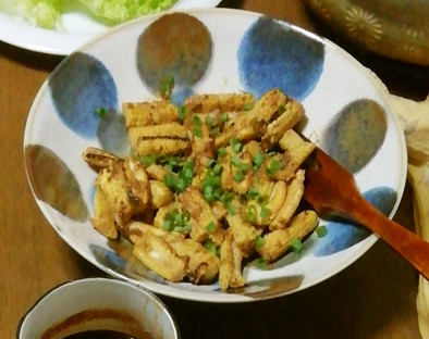 ヤングコーンの味噌マヨ炒めの写真