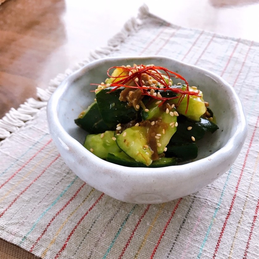 3分であと1品！ちぎり胡瓜山葵なめ茸和え by とこきち 【クックパッド】 簡単おいしいみんなのレシピが355万品