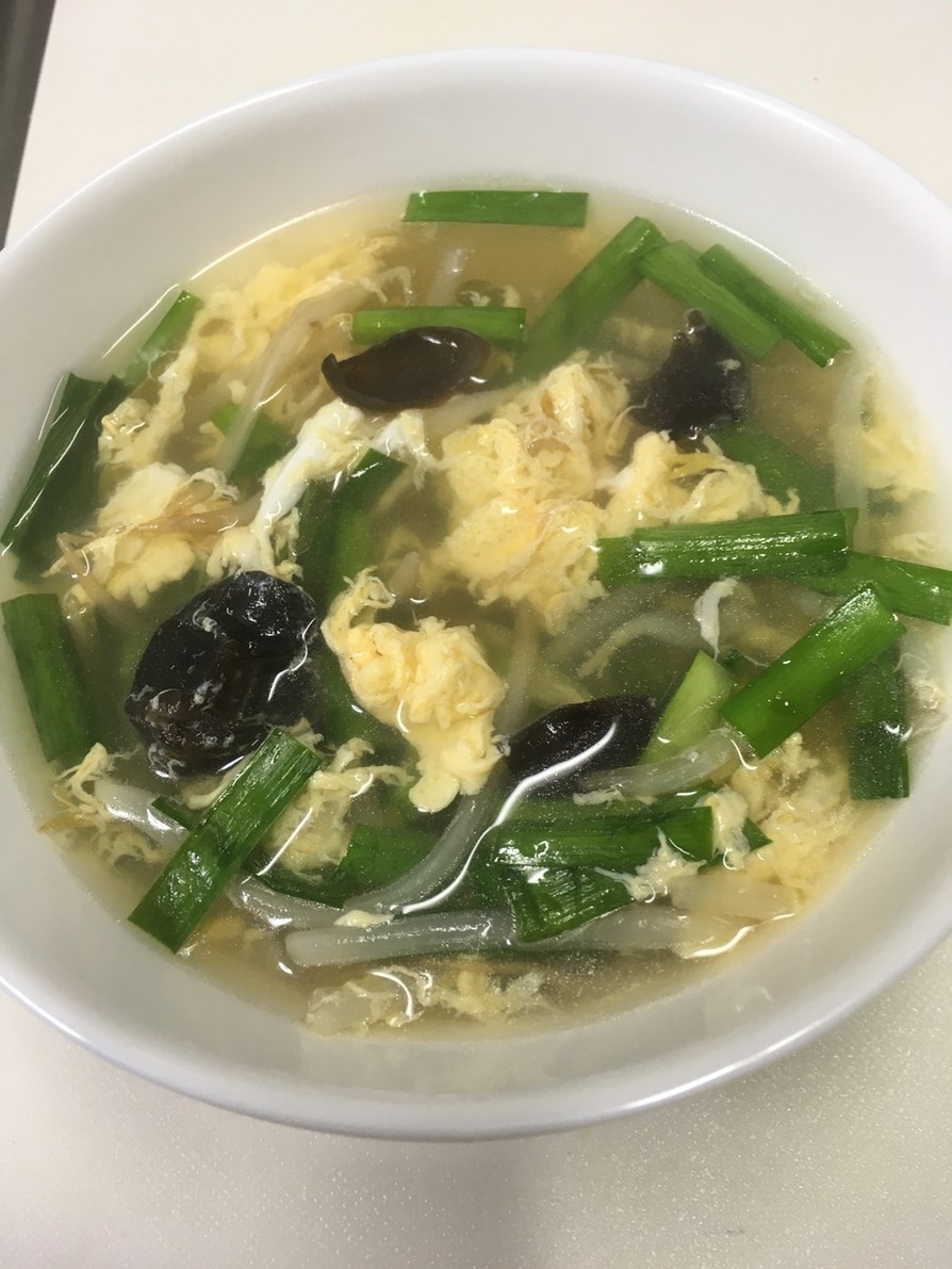 きくらげともやしの中華スープの画像