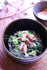 小松菜と切干大根のサバ缶味噌炒め
