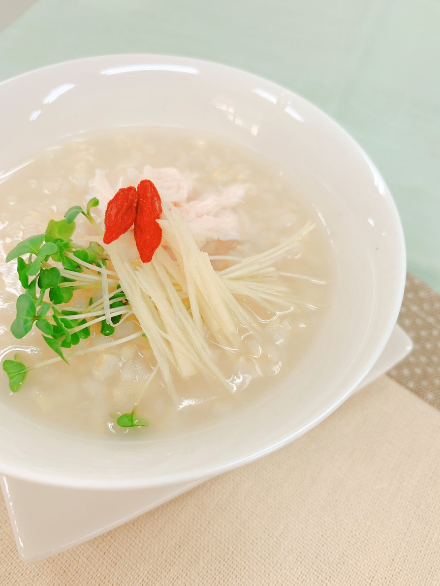 【炊飯器】サラダチキンde玄米中華粥の画像