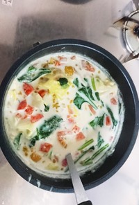 ②ほっこりする野菜と牛乳のスープ