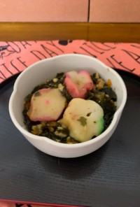 作り置き介護食♡花麩ワカメ高野豆腐の煮物