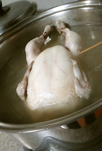 鶏１羽、静かに３時間煮てみた