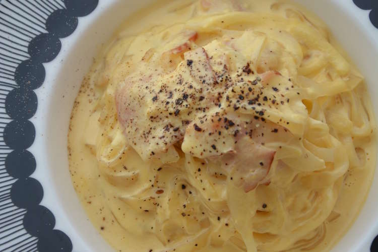 生こんにゃく麺のダイエットカルボナーラ レシピ 作り方 By ところてんの伊豆河童 クックパッド