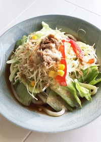 簡単！暑い日に！冷やしツナサラダうどん