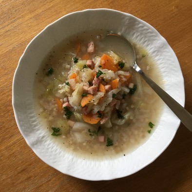 【朝スープ】蕎麦の実のダイエットスープの写真