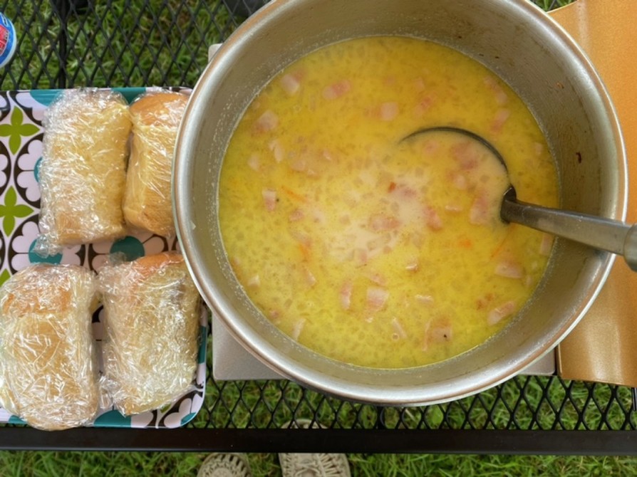 【キャンプ飯】豆乳スープの画像