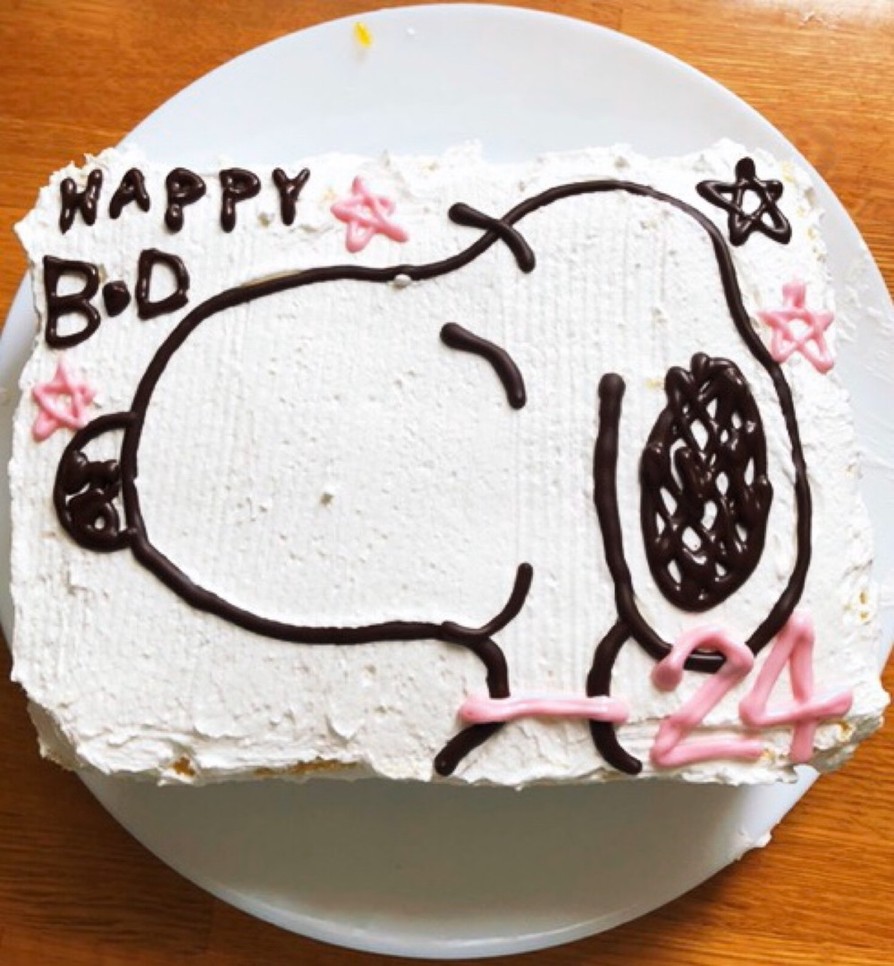 スヌーピーのケーキ☆★誕生日　簡単の画像