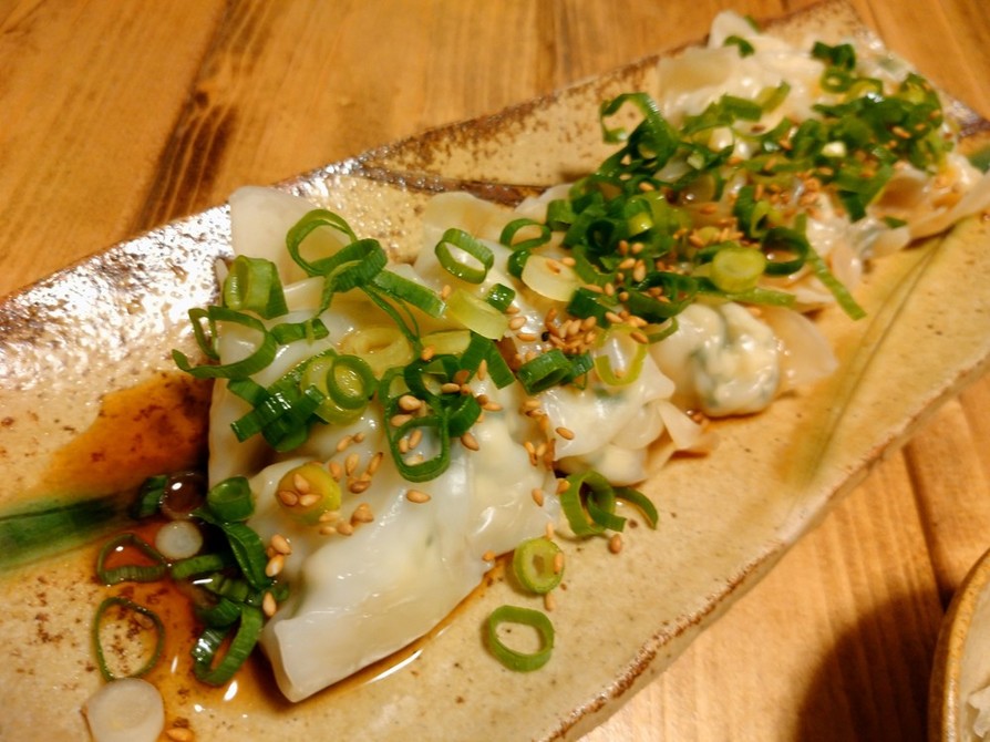 豆腐と海老と大葉の蒸し餃子の画像