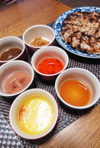 冷蔵庫整理☆豆腐豚挽肉ニラ餃子☆たれ6種