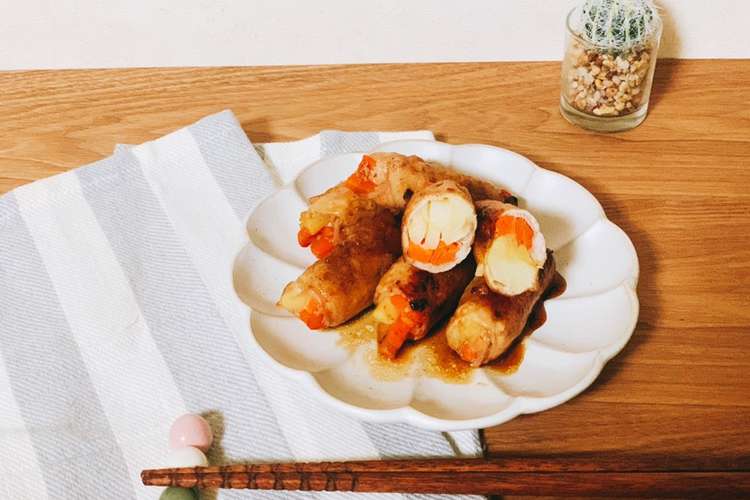 ごま油香る 人参とジャガイモの肉巻き レシピ 作り方 By 柴犬のお顔 クックパッド 簡単おいしいみんなのレシピが366万品