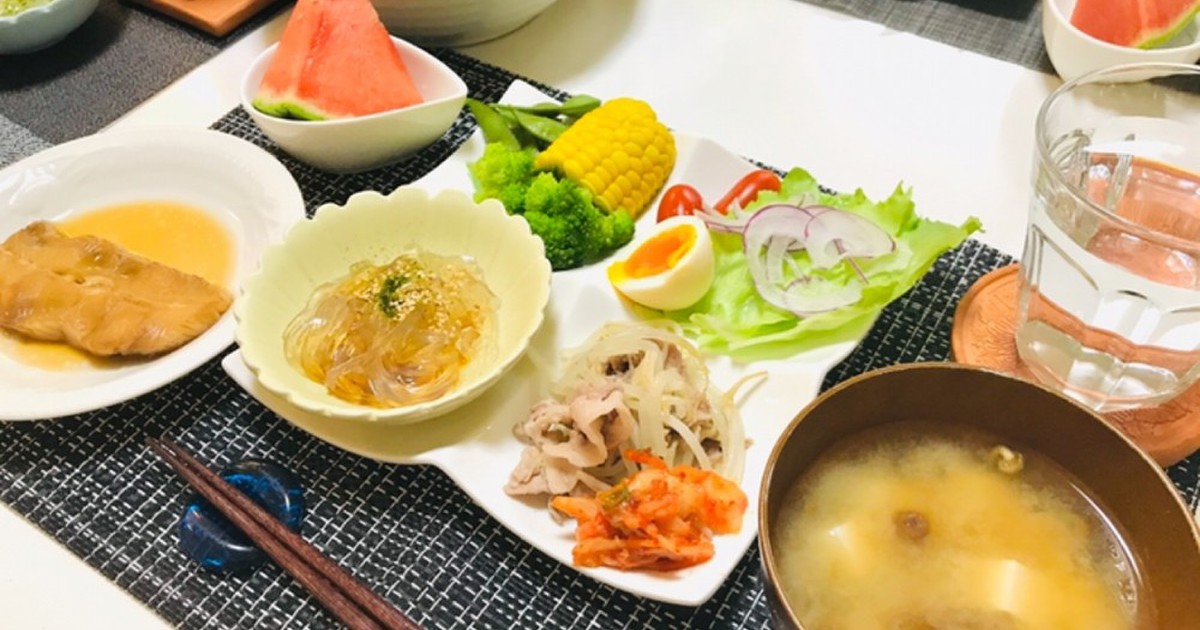 ヘルシーご飯 バランスのいい和食の晩ご飯 レシピ 作り方 By 体裁よく クックパッド 簡単おいしいみんなのレシピが356万品