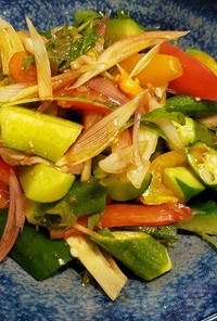 鳥モモ肉と夏野菜のサラダ
