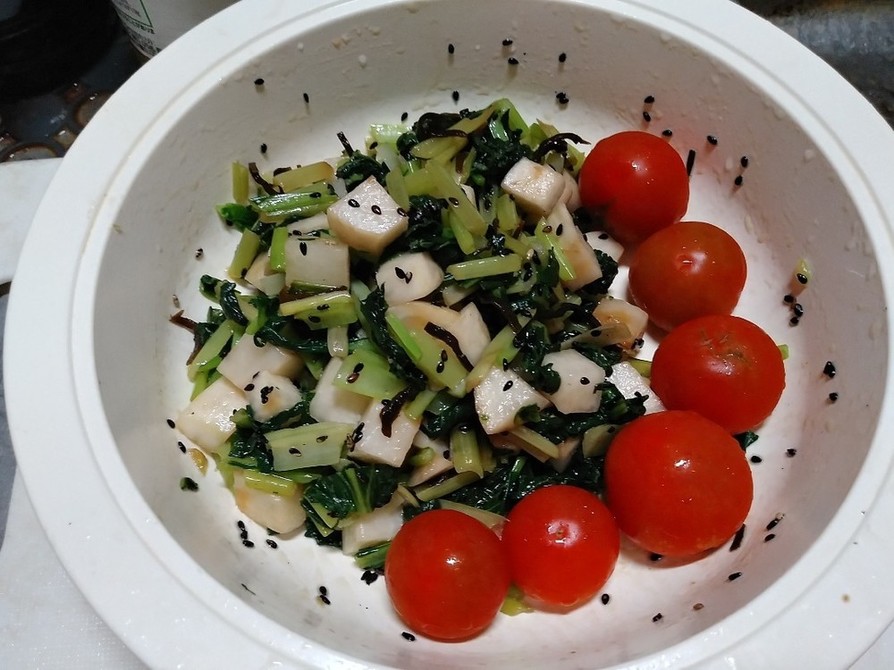 かぶとターサイ塩昆布ナムル(簡単)小松菜の画像