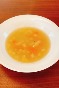ロティサリーチキンの鶏がら野菜スープ