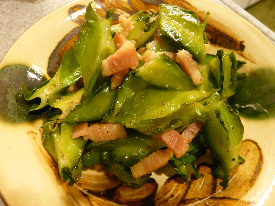 四角豆(うりずん豆)のベーコン炒めの画像