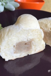 ポリ袋で湯煎『肉まん風おやつパン』