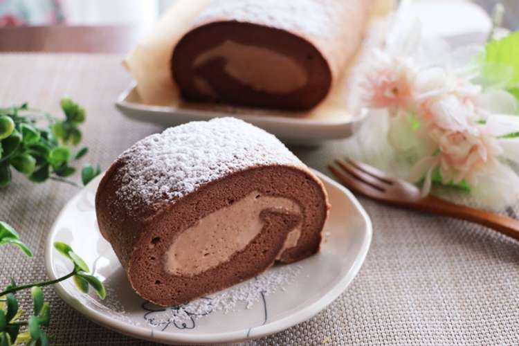 レンジで極上 ショコラスフレロールケーキ レシピ 作り方 By Maron クックパッド 簡単おいしいみんなのレシピが349万品