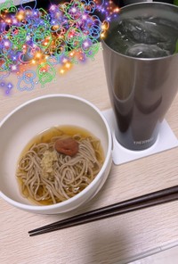 お酒の後に沁みる☆ほうじ茶の蕎麦つゆ