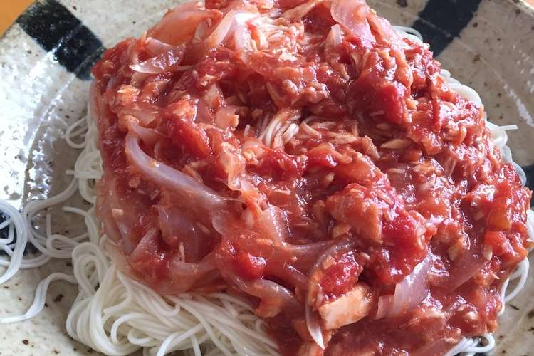トマト缶とツナ缶の最強そうめん レシピ 作り方 By ぴよエモン クックパッド 簡単おいしいみんなのレシピが359万品