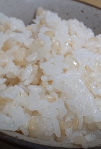 玄米ともち麦と押し麦と白米のごはん