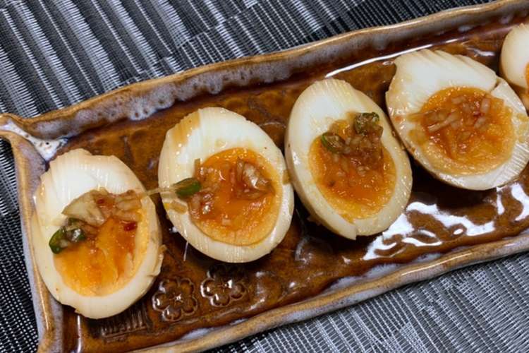 簡単おつまみ タレいっぱい茹で卵の韓国風 レシピ 作り方 By Roomシホ クックパッド 簡単おいしいみんなのレシピが352万品