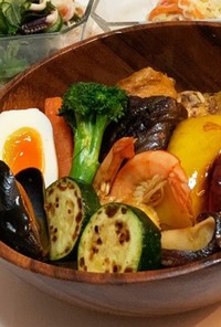 圧力鍋✦手羽と夏野菜のスープカレー