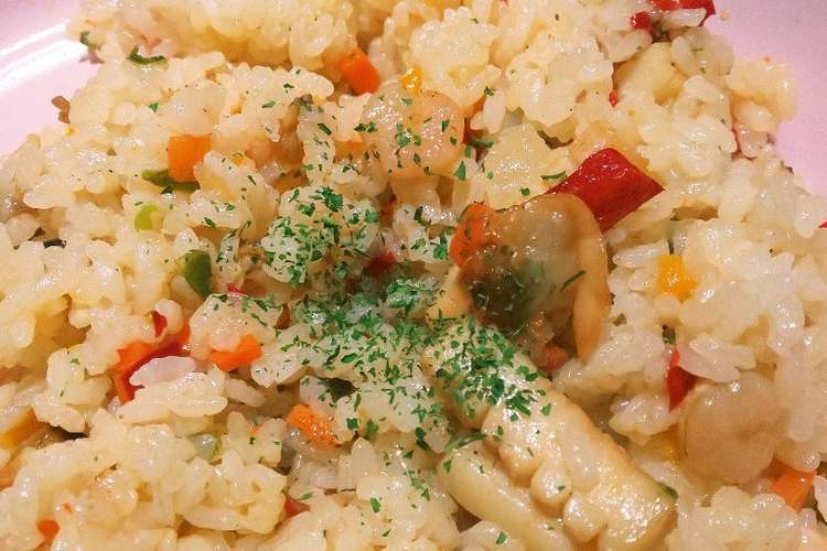 冷やご飯でシーフードピラフ レシピ 作り方 By Meimamma クックパッド