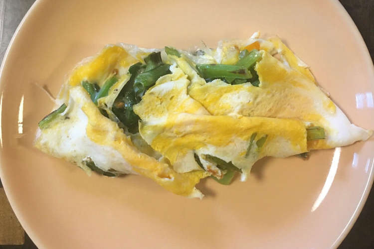 ニラと小松菜のチーズオムレツ レシピ 作り方 By 料理屋はな クックパッド 簡単おいしいみんなのレシピが360万品