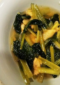 松山揚げと小松菜の簡単煮物