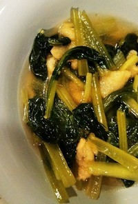 松山揚げと小松菜の簡単煮物