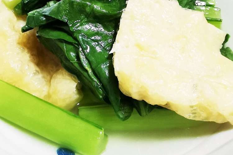 レンチン めんつゆ 小松菜と油揚げの煮物 レシピ 作り方 By Mecho クックパッド 簡単おいしいみんなのレシピが367万品