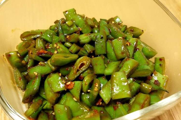 簡単副菜 おつまみピリ辛モロッコいんげん レシピ 作り方 By ムマコ クックパッド 簡単おいしいみんなのレシピが352万品