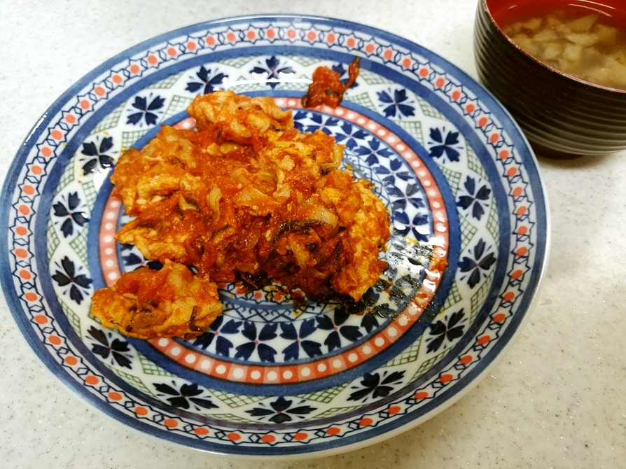 ✨豚肉と大葉とトマト煮込み&茄子の味噌汁の画像