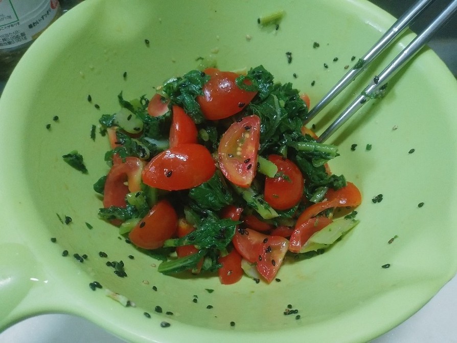 トマト大根菜ピリ辛ナムル(簡単)の画像