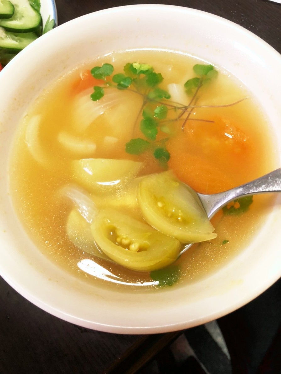 青トマト活用☆野菜スープの画像