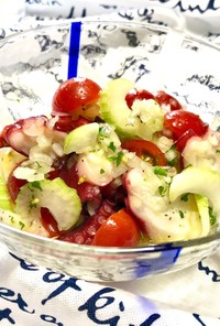 蛸とトマト・セロリ玉ねぎのマリネ風サラダ