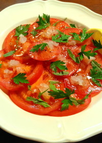 トマトサラダ　発酵玉葱のドレッシング