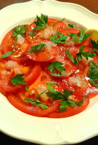 トマトサラダ　発酵玉葱のドレッシング