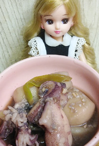 リカちゃん♡ひイカと里芋とねぎの墨煮ꕤ⠜