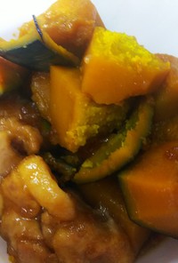 簡単美味・南瓜と鶏肉のニンニク炊き