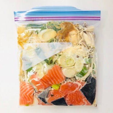 【下味冷凍】鮭とキノコの味噌マヨの写真