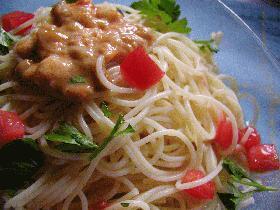 ウニの冷製パスタ