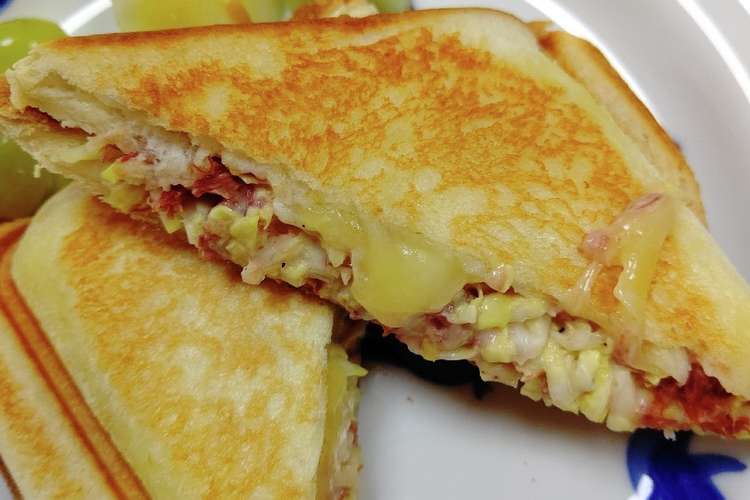 キャベツとコンビーフチーズのホットサンド レシピ 作り方 By 68みっちゃん クックパッド 簡単おいしいみんなのレシピが360万品